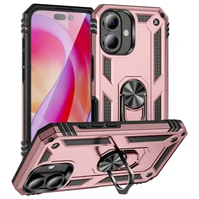 iPhone 16 Mobilskal med Kickstand - Roséguld