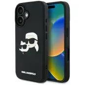 Karl Lagerfeld iPhone 16 Mobilskal 3D Rubber Double Heads - Svart