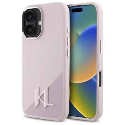 Karl Lagerfeld iPhone 16 Mobilskal MagSafe Silicone Shadow Initial