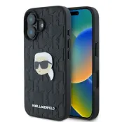 Karl Lagerfeld iPhone 16 Mobilskal Monogram Karl Head Pin - Svart