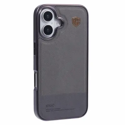 KIGC iPhone 16 Mobilskal Electroplating PC + TPU + PU - Grå (Grå)