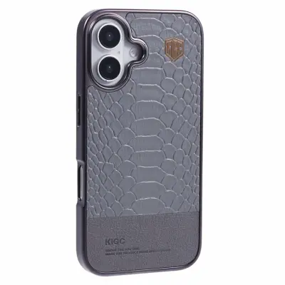 KIGC iPhone 16 Mobilskal MagSafe Crocodile - Grå