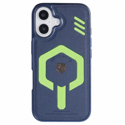 KIGC iPhone 16 Mobilskal Magsafe Läder - Blå