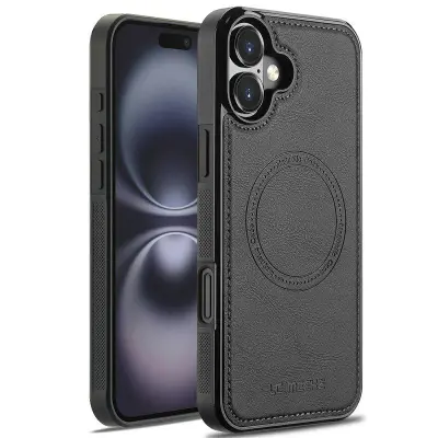 LC.IMEEKE iPhone 16 Fodral Magnetiskt KonstLäder - Svart