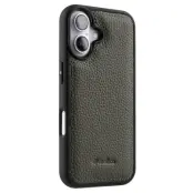 MELKCO iPhone 16 Fodral Äkta Läder Belagt PC - Grå