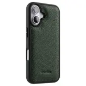 MELKCO Mobilskal till iPhone 16 Äkta Läder Belagt PC - Grön