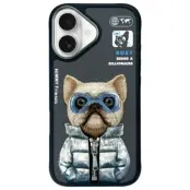 Nimmy iPhone 16 Mobilskal Cool & Cute 2.0 Dog - Svart