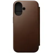 Nomad Modern Leather Folio (iPhone 16) - Svart