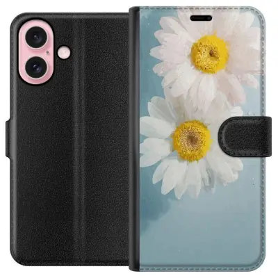 Plånboksfodral till Apple iPhone 16 med Sommarblommor