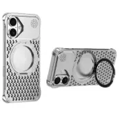 R-JUST RJ64 Mobilskal till iPhone 16 Aluminium Silver med Kickstand