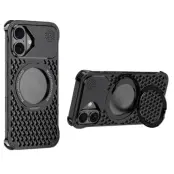 R-JUST RJ64 Mobilskal till iPhone 16 Aluminium Svart med Kickstand