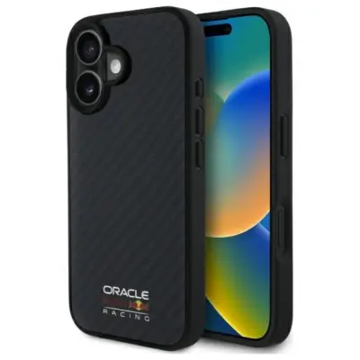 Red Bull iPhone 16 Mobilskal MagSafe Carbon Fiber Shiny Logo