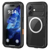 SHELLBOX iPhone 16 Skal MagSafe Vattentålig Klar Svart