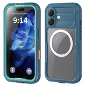 SHELLBOX iPhone 16 Skal MagSafe Vattentåligt Transparent Cyan