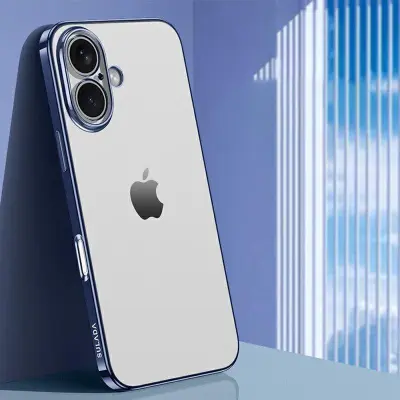 SULADA iPhone 16 Mobilskal Electroplated AG Matte TPU - Blå