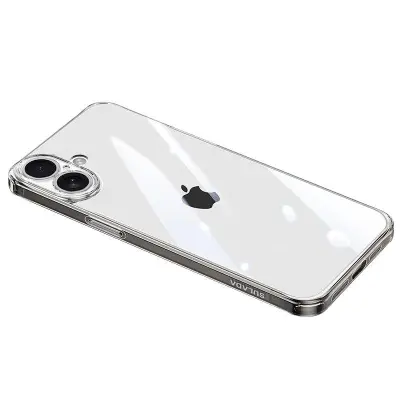SULADA iPhone 16 Skal TPU + Härdat Glas Stöttåligt - Transparent Svart