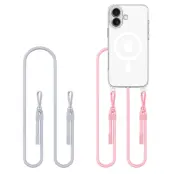 Tech-Protect iPhone 16 Mobilhalsband Skal Magsafe Flexair - Grå/Rosa