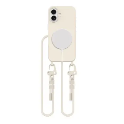 Tech-Protect iPhone 16 Mobilhalsband Skal Magsafe Magnecklace - Latte