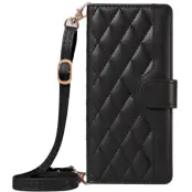 Trolsk Crossbody Rhombus Wallet (iPhone 16) - Vit