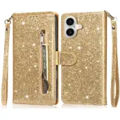 Trolsk Plånboksfodral - Glitter (iPhone 16) - Guld