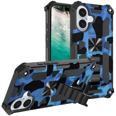 Trolsk Military Camouflage Case (iPhone 16) - Blå
