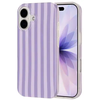 Trolsk Randigt Skal (iPhone 16) - Lila