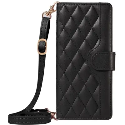Trolsk Crossbody Rhombus Wallet (iPhone 16) - Svart