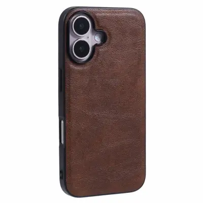 X-LEVEL Bojue-3 iPhone 16 Mobilskal MagSafe Läder Brun