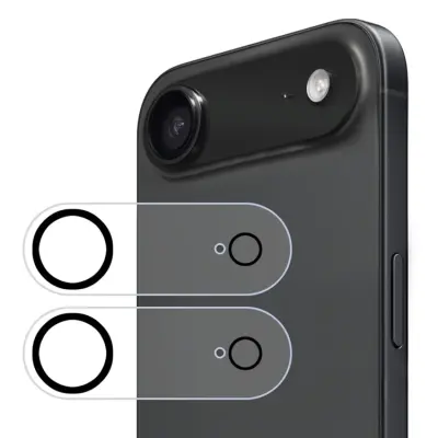 [2-Pack] BOOM iPhone Air Kameralinsskydd Härdat Glas med Svart Ring