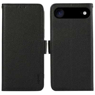 ABEEL iPhone Air Plånboksfodral Litchi Textur Konstläder RFID-Skydd - Svart