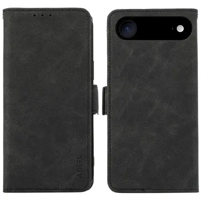 ABEEL iPhone Air Plånboksfodral Konstläder Folio Ställ Svart