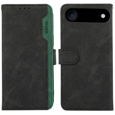 ABEEL iPhone Air Plånboksfodral Splicing Konstläder Flip Svart RFID-Skydd