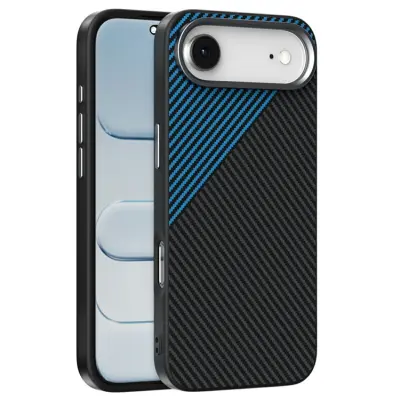 ABEEL iPhone Air Mobilskal MagSafe Carbon Fiber - Blå (Svart/Blå)