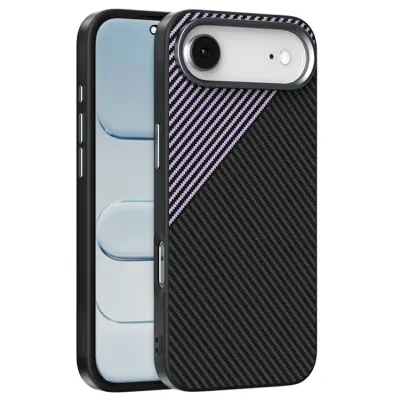 ABEEL iPhone Air Mobilskal MagSafe Carbon Fiber (Svart/Lila)