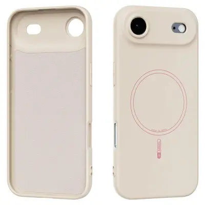 ABEEL iPhone Air Mobilskal MagSafe Kompatibel Silikon Beige
