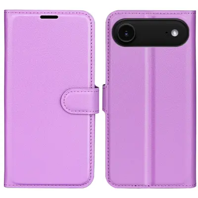 AMORUS iPhone Air Konstläder Plånboksfodral Flipstativ Litchi - Lila