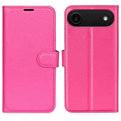 AMORUS iPhone Air Konstläder Plånboksfodral Flipstativ Litchi - Rosa