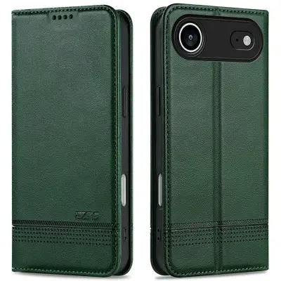 AZNS iPhone Air Plånboksfodral Konstläder - Grön