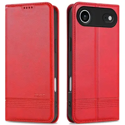 AZNS iPhone Air Plånboksfodral Konstläder - Röd