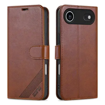 AZNS iPhone Air Plånboksfodral Anti-Scratch Konstläder - Brun
