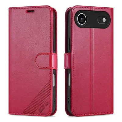 AZNS iPhone Air Plånboksfodral Anti-Scratch Konstläder - Röd