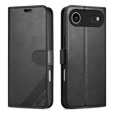 AZNS iPhone Air Plånboksfodral Anti-Scratch Konstläder - Svart