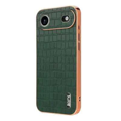 AZNS iPhone Air Fodral Electroplating KonstLäder - Grön