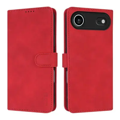 AZNS iPhone Air Plånboksfodral Konstläder - Röd