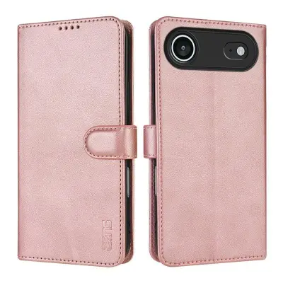 AZNS iPhone Air Plånboksfodral Konstläder - Roséguld