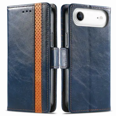 CASENEO iPhone Air Plånboksfodral Konstläder Ställ med RFID - Blå