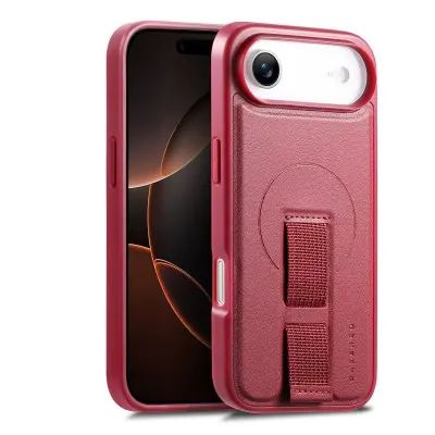 CASENEO iPhone Air Magnetic Fodral KonstLäder - Röd