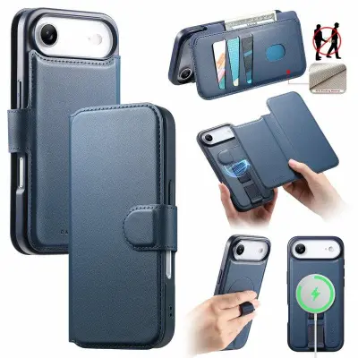 CASENEO iPhone Air Plånboksfodral RFID Blocking Konstläder - Blå