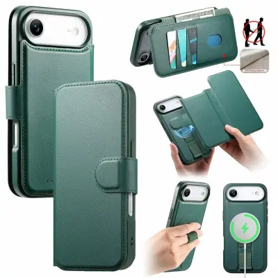 CASENEO iPhone Air Plånboksfodral RFID Blocking Konstläder - Grön