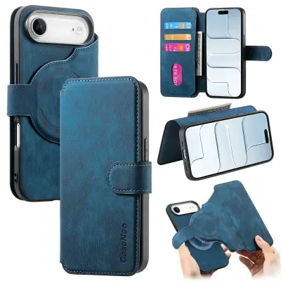 CASENEO MW-03 iPhone Air Plånboksfodral Konstläder - Blå